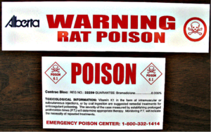 Poison Labels at all bait sites.